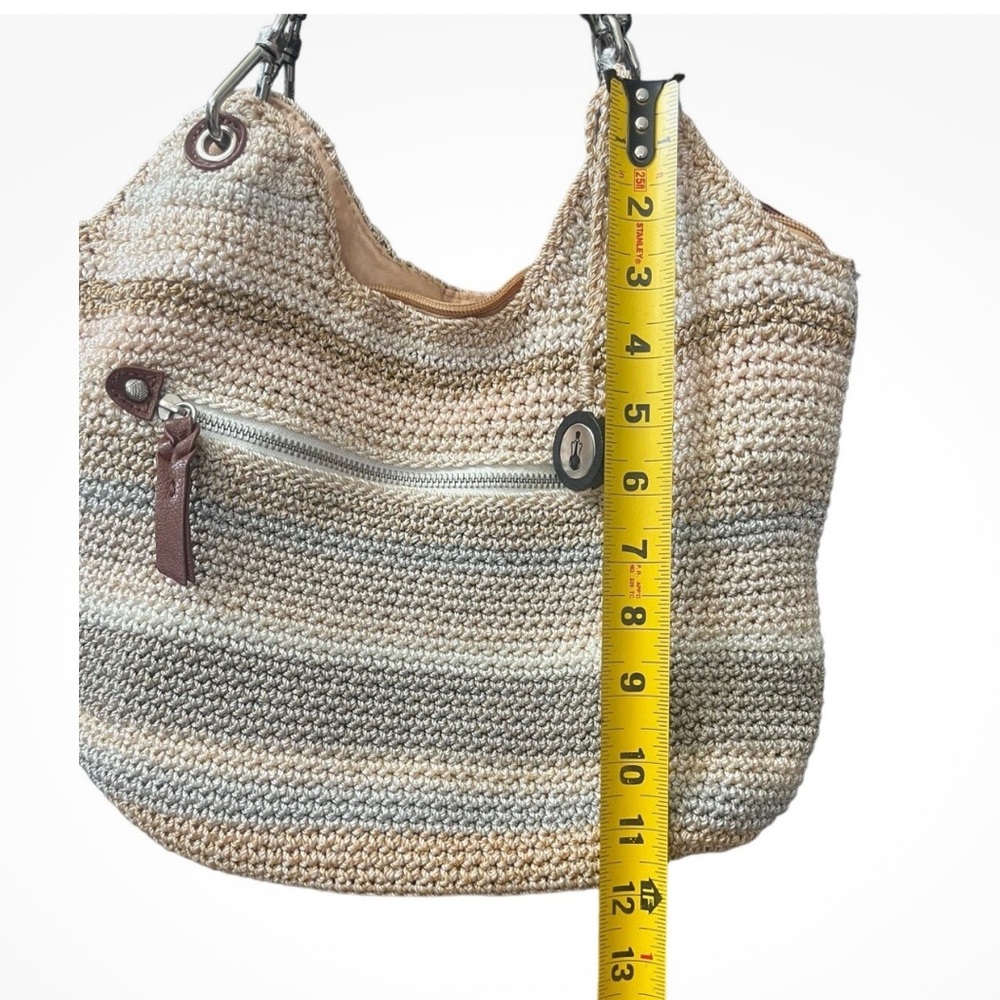 The Sak Indio Crochet Shoulder Bag in the "Sand Stripe" colorway - Picture 14 of 15